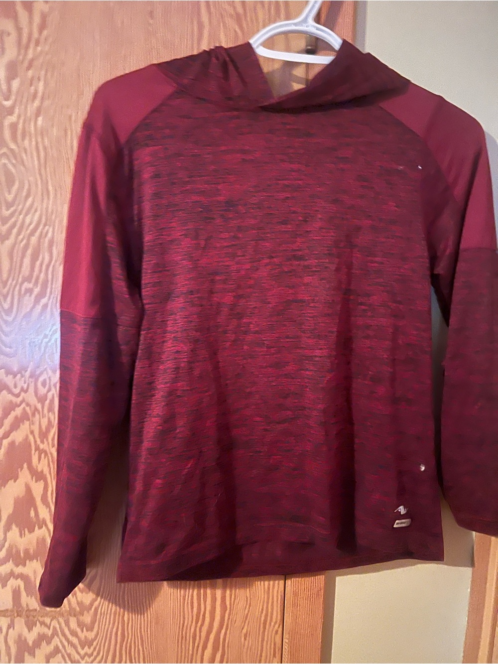 Boys Maroon Hooded Performance Sweater - Athletic Works